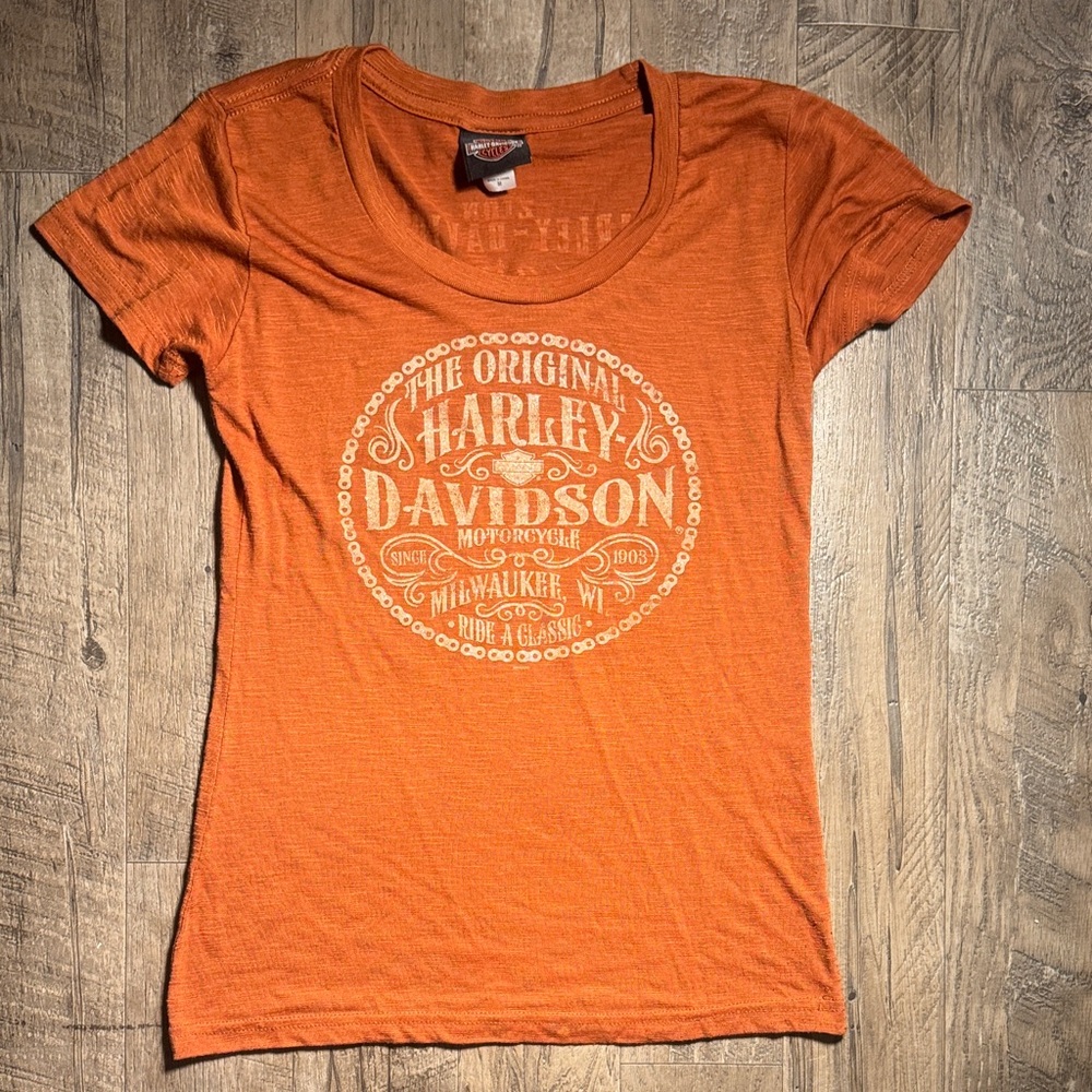 Harley-Davidson Women's Washington, UT Orange Short Sleeve Tee - Size M